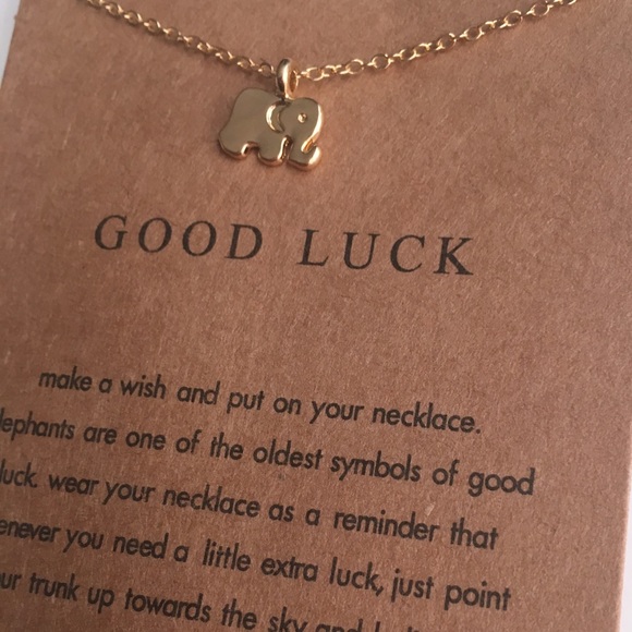 Elephant Good Luck Gold Toned Necklace - Picture 7 of 8